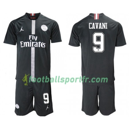 Tenue Paris Saint Germain Cavani 9 Jordan Noir Enfant Troisieme 2018-2019 Maillot de Foot